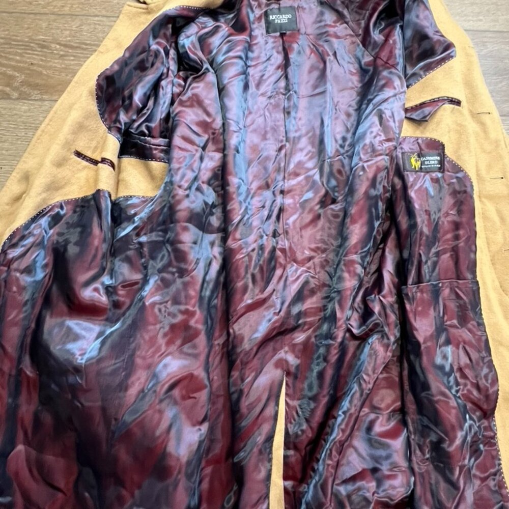 Riccardo Fazzi Cashmere Wool Blend Single Breast Men's Camel Coat 3XL - Picture 2 of 15